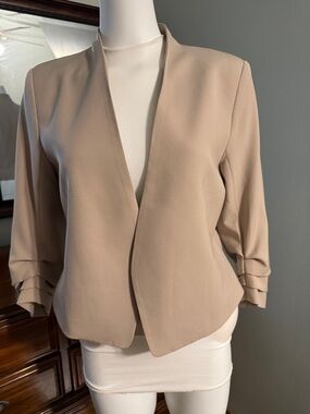 Rachel Zoe Taupe Open-Front Blazer Jacket M